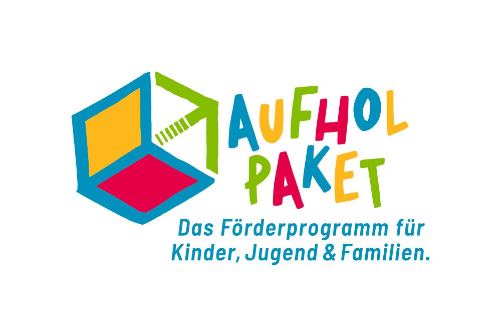Logo Aufhol-Paket, bunte Buchstaben