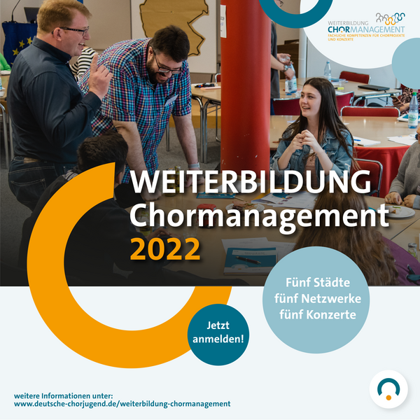 Werbeplakat für Weiterbildung Chormanagement 2022