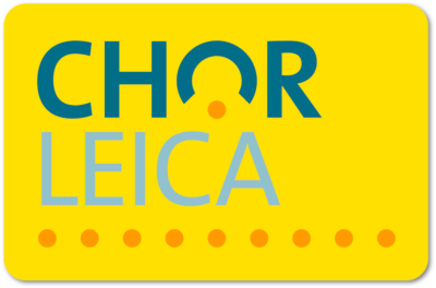 Logo Chorleica auf sonnengelbem Hintergrund